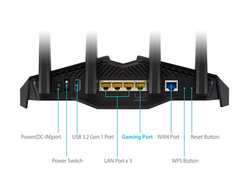 RT-AX82U AX5400 Dual-Band Wifi 6 Gaming Router, Game Acceleration, Mesh Wifi Support, Lifetime Free Internet Security, Dedicated Gaming Port, Mobile Game Boost, MU-MIMO, Aura RGB